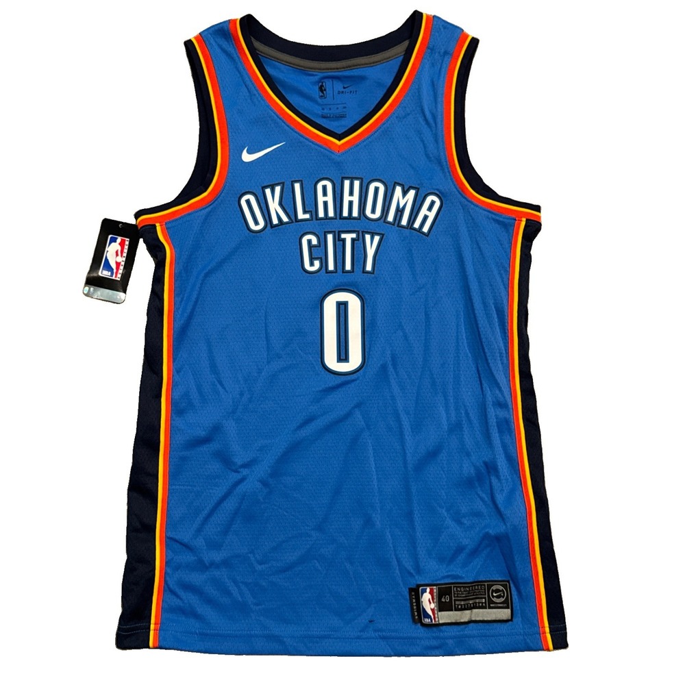 Nike Oklahoma City Thunder Russell Westbrook Swingman Jersey Blue Size 40 S OKC
